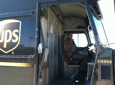 Shirlenia Meekins, UPS driver, enjoys making deliveries on Ocracoke.